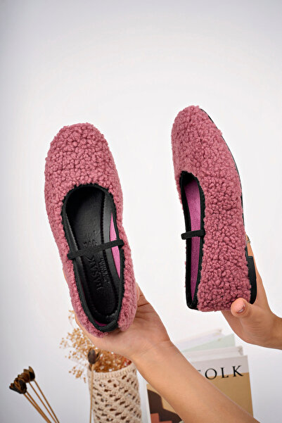 StWenn New Season βελούδινο καουτσούκ με λεπτομέρεια επίπεδη σόλα Γυναικείες μπαλαρίνες παντόφλες για το σπίτι