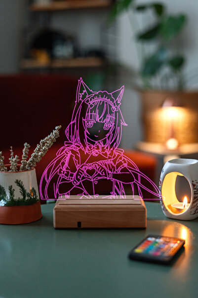 Modiwa Design Vanilla - Nekopara 16 Renk Anime Gece Lambası