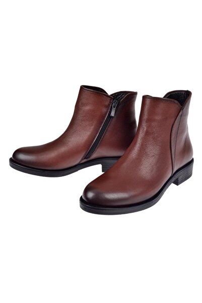 pullman Castle Black Hakiki Deri Bilek Boyu Kadın Bot SK-22676 TABA