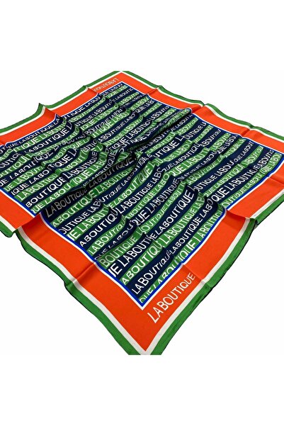 LA BOUTIQUE Eșarfă de mătase Sura cu model de litere verzi 1631 - 66