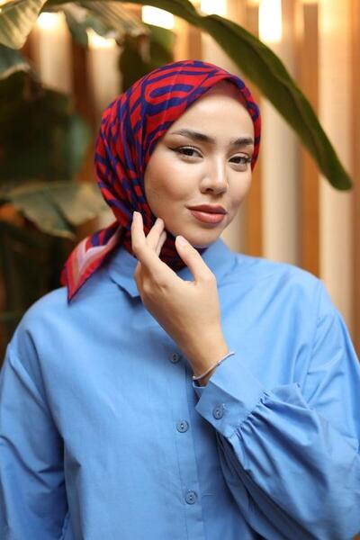 Silk Home Нарік-сакс Блакитний геометричний візерунок М'який шарф 73054-10