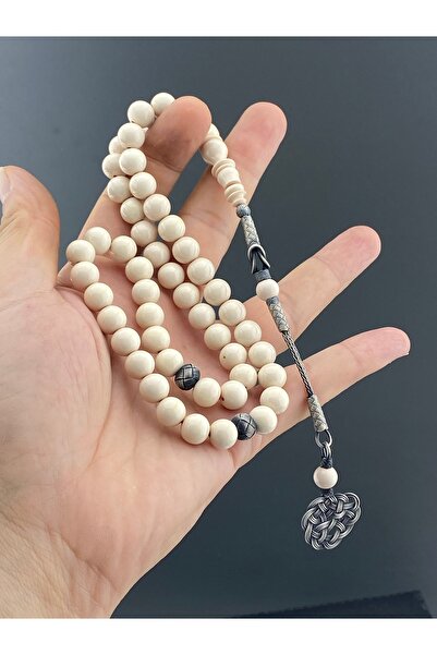 tesbihay Fire Amber 51 Habbe (Grain-Arabic) Arab Model Hand Knitted Silver Ta...