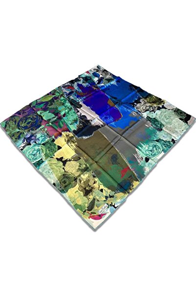 Pierre Cardin Μπλε πράσινο μεικτό σχέδιο Μεταξωτό μαντήλι Tivil 8377438 - 952