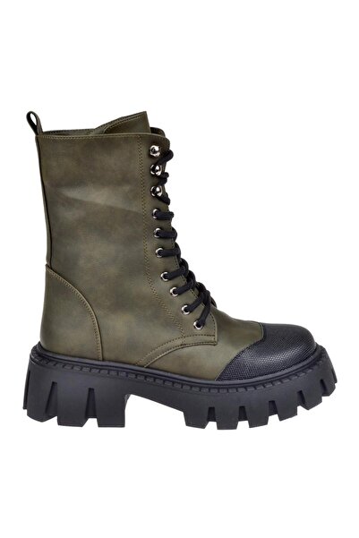 pullman Kalın Tabanlı Postal Kadın Bot SMS-10108 HAKİ