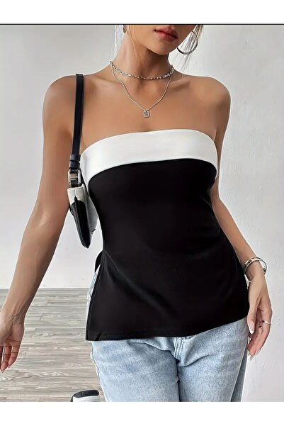 Lion Collection 2 renkli,yanı yırtmaçlı straplez