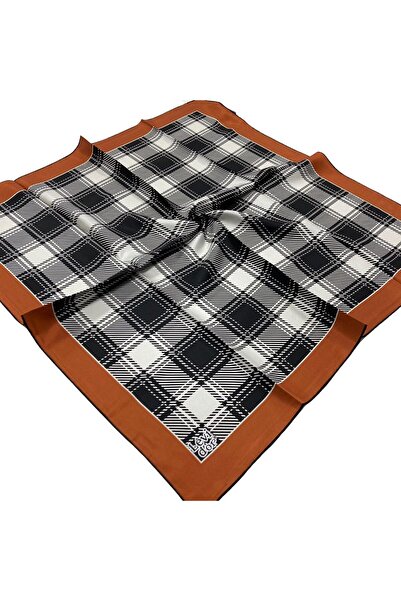 Levidor Eșarfă din mătase Tivil cu model alb-negru 0010