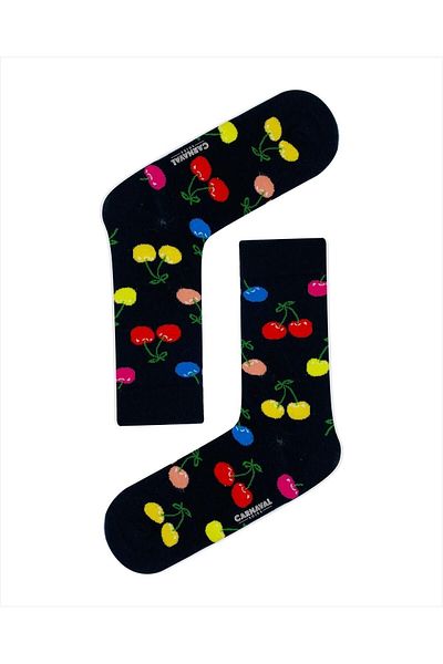 CARNAVAL SOCKS Цветни чорапи с шарки от череши