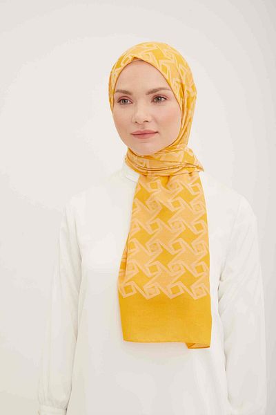 Armine Trend Acacia Shawl Yellow Patterned 4-22040
