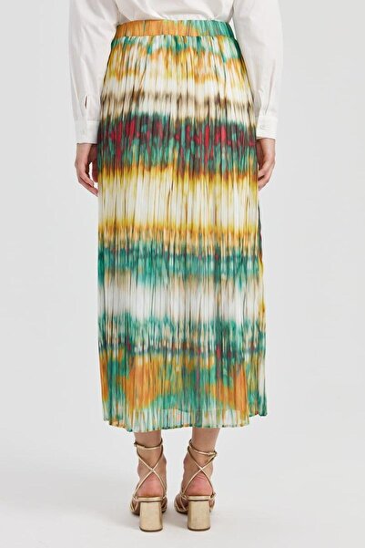 Nihan Pleated Skirt with Elastic Waist