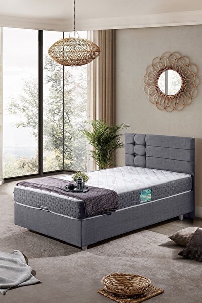 Setay Viyana Tek Kişilik Baza Başlık Comfort Yatak Seti Gri