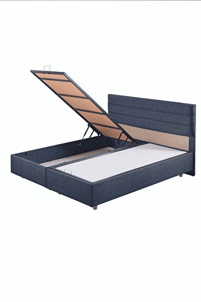 Setay Sofia Çift Kişilik Baza Başlık İkili Set Lacivert