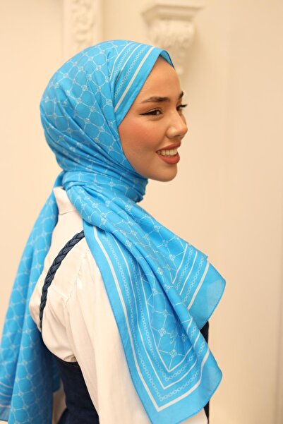 Silk Home Olinda Shawl 49005-10 - Blue and White