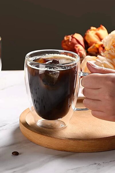 Berdina Home Çift Camlı Çift Cidarlı Cam Kupa 350 Ml Ev Ofis Fincanı Çift Katlı Isı Yalıtıml
