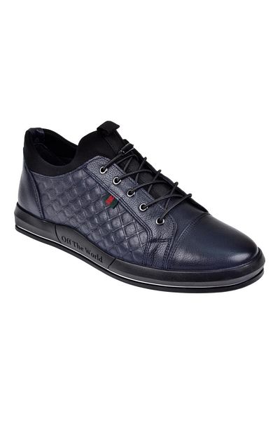 pullman Genuine Leather Men's Sneakers Voy-6424 Navy Blue