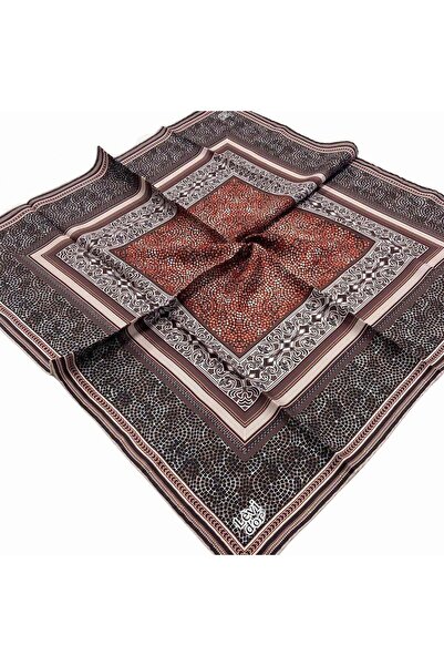 Levidor Μεταξωτό μαντήλι με σχέδιο καφέ 20448