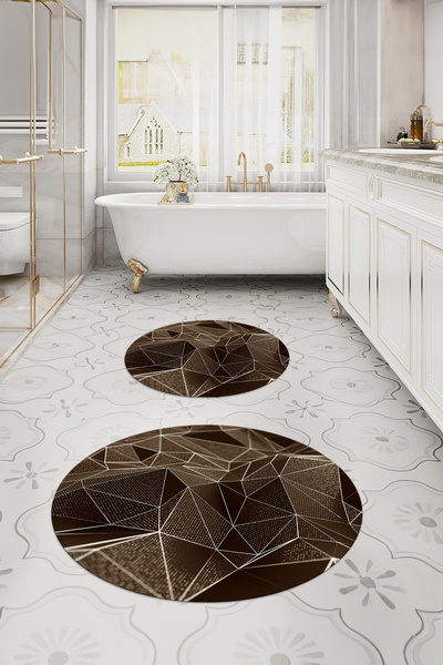 Napoli Home Σετ τουαλέτας με στάμπα με γεωμετρικό σχέδιο που πλένεται