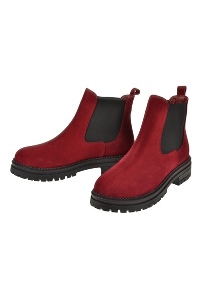 pullman Hakiki Deri Lastikli Kadın Bot PLM-150 BORDO SÜET