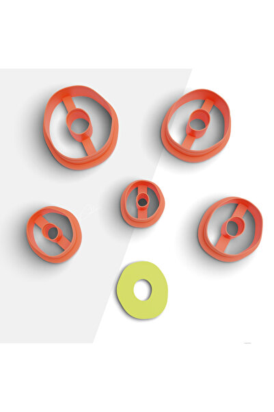 brocutters قالب قطع طين بوليمر عضوي الشكل، قالب حلق، قالب كوكي، قاطع طين، 5 أ...