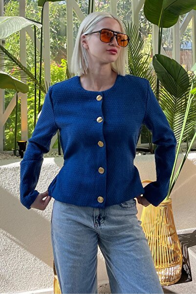 Madmext Жіночий піджак з поясом і фактурною тканиною MG2209