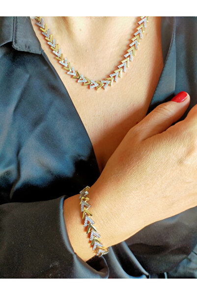 bellss accessory Balık Sırtı Model Kolye Bileklik Set