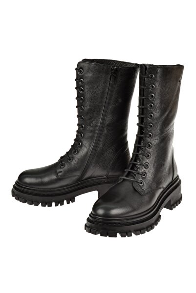 pullman Castle Black Hakiki Deri Postal Kadın Bot CB-66684 SİYAH