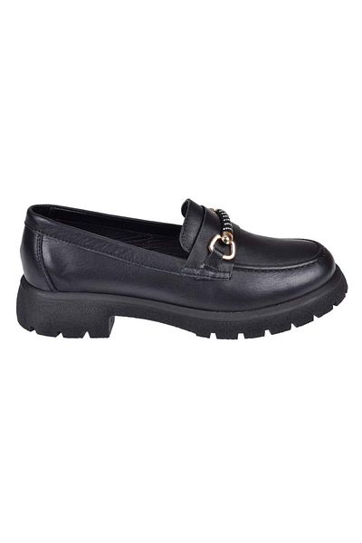 pullman Divadonna Genuine Leather Loafer Women's Shoes Bl-4259 Black