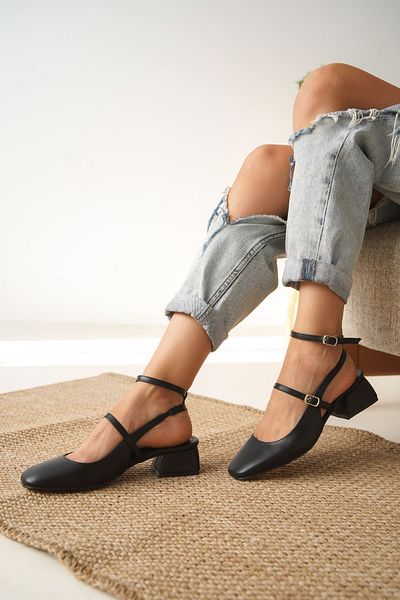 GOFFSHOES Pantofi de damă din piele neagră cu toc scurt Kelvin