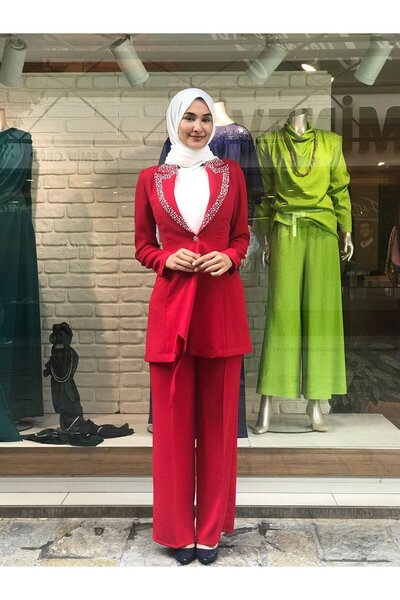 CLIO CLİO YAKASI TAŞLI KREP TAKIM ELBİSE