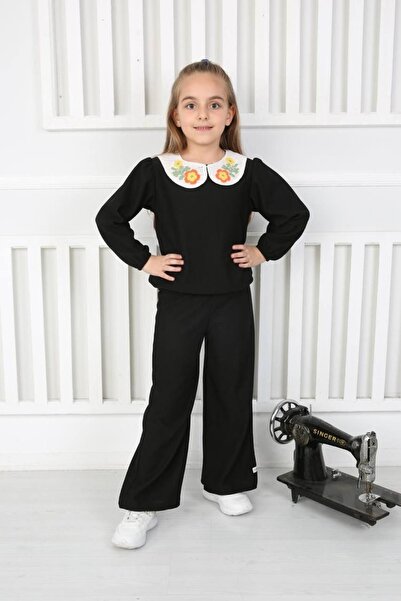 tunays shopping Set de partea inferioară pentru fetiță cu guler tricotat