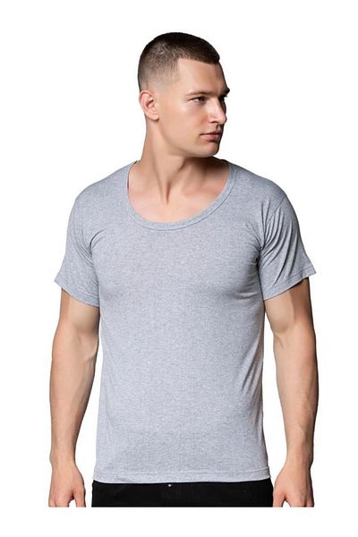 SEDEF YILDIZ Men's Combed Cotton Undershirt Athlete - 6 Pieces Crew Neck Star 1009