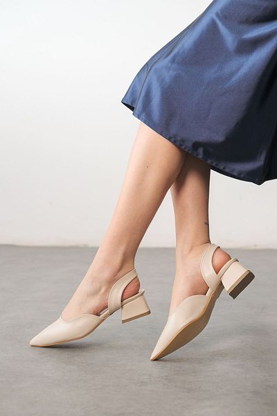 GOFFSHOES Pantofi Jozi de damă cu toc mic - piele maronie