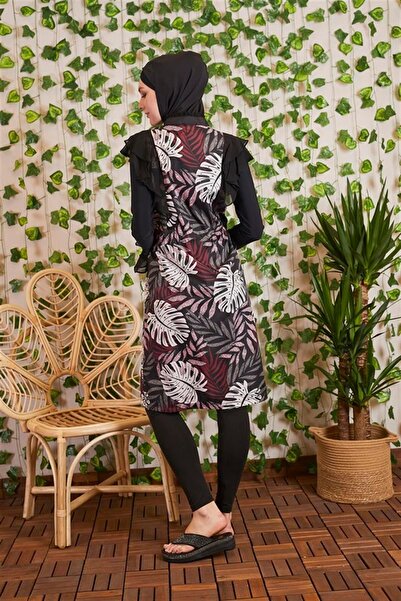 Moodbasic MOODBASIC SWIMWEAR CHIFFED ZIPPERED TESETURE SWIMWEAR