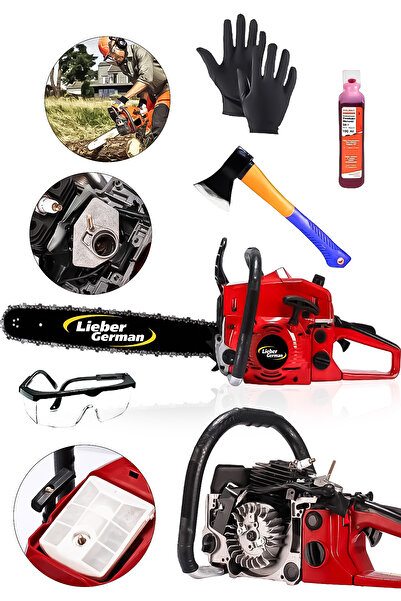 Lieber German Teknoloji Çift Egzoz Çelik Krank 2.4 Hp 58cc Benzinli Odun Kesm...