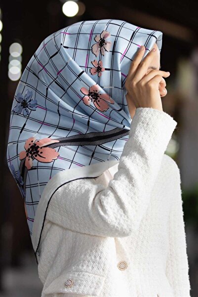 Vissona Tivil Baby Blue - Eșarfă din mătase pudrată DGN 50073 - 0030 - 0019