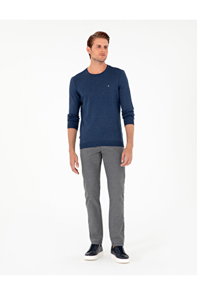 Pierre Cardin Gri Regular Fit Beli Yandan Lastikli Kanvas Pantolon 50295941-VR024