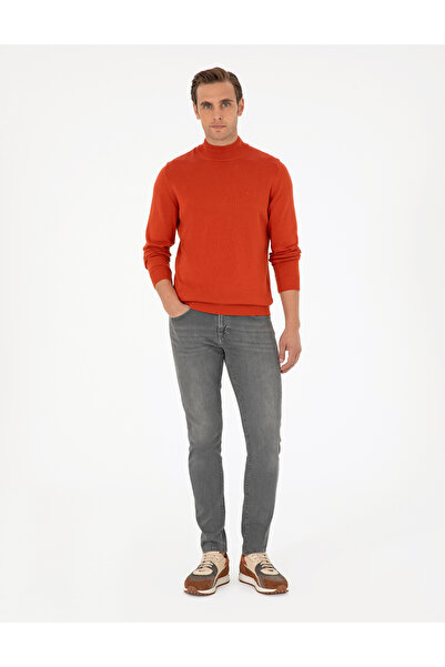 Pierre Cardin Orange Slim Fit Half Turtleneck Basic Knitwear Sweater 50296548-Vr051