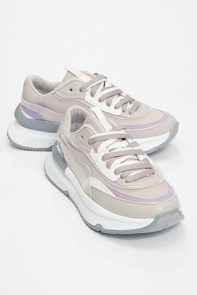 Ccway Women's Sneakers - Lace-Up, Gray