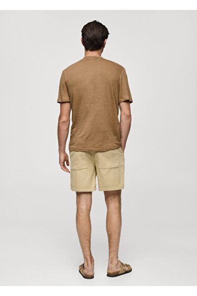 MANGO Man Slim fit keten karışımı tişört