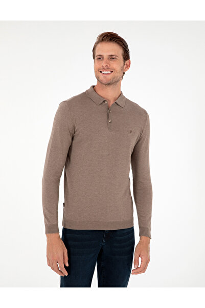 Pierre Cardin Vizon Melanj Slim Fit Polo Yaka Basic Triko Kazak 50296623-VR174