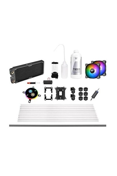 THERMALTAKE CL-W242-CU12SW-A Pacific C240 DDC ARGB 2x120mm Fanlı, Hard Tube, Custom Sıvı Soğutma Kit