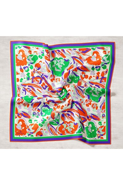 Silk Home Πορτοκαλί-μωβ Μεταξωτό Φουλάρι Τιβίλ 11405-49