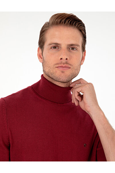Pierre Cardin Vişne Slim Fit Balıkçı Yaka Basic Triko Kazak 50296602-VR223