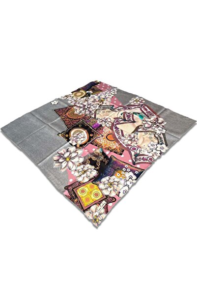 Pierre Cardin Γκρι ροζ μεικτό σχέδιο Tivil μεταξωτό μαντήλι 4210701 - 311