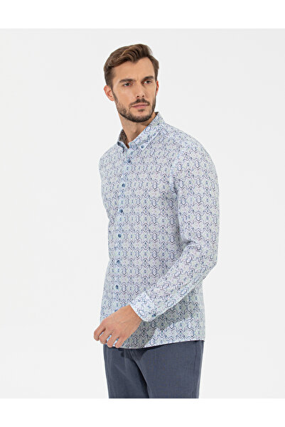 Pierre Cardin Ανοιχτό πράσινο μακρυμάνικο πουκάμισο κανονικής εφαρμογής 50265040-VR092