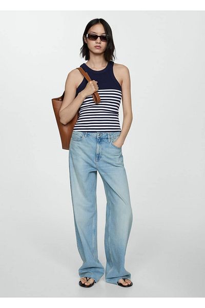 MANGO Woman Striped Pattern Blouse
