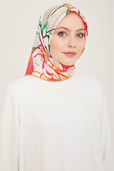 Armine Ροζ λουλουδάτο σχέδιο Sura μεταξωτό φουλάρι 9110 - 54