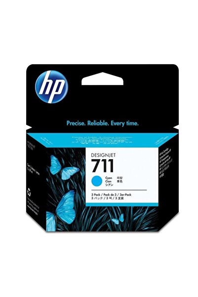 HP 711 Cyan Mavi 29ml 3lü Plotter Kartuş Seti Cz134a