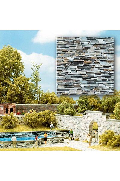 Busch 1:87 Ho Stone Wall Slab Model Cardboard
