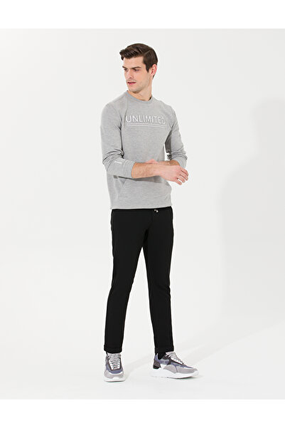 Pierre Cardin Siyah Slim Fit Beli Latikli İpli Kanvas Pantolon 50259704-VR046