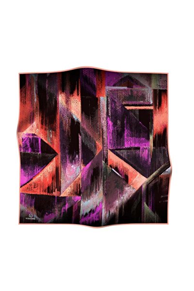 Vissona Siyah-nar Çiçeği Mermer Desen Tivil Ipek Eşarp 51719-0001-0016